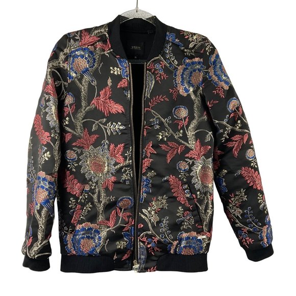 GUESS Hayal Printed Embroidered Bomber Jacket size 16 - Picture 14 of 15